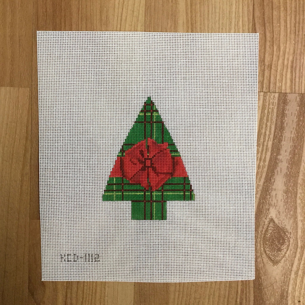 Green Plaid with a Red Bow Tree